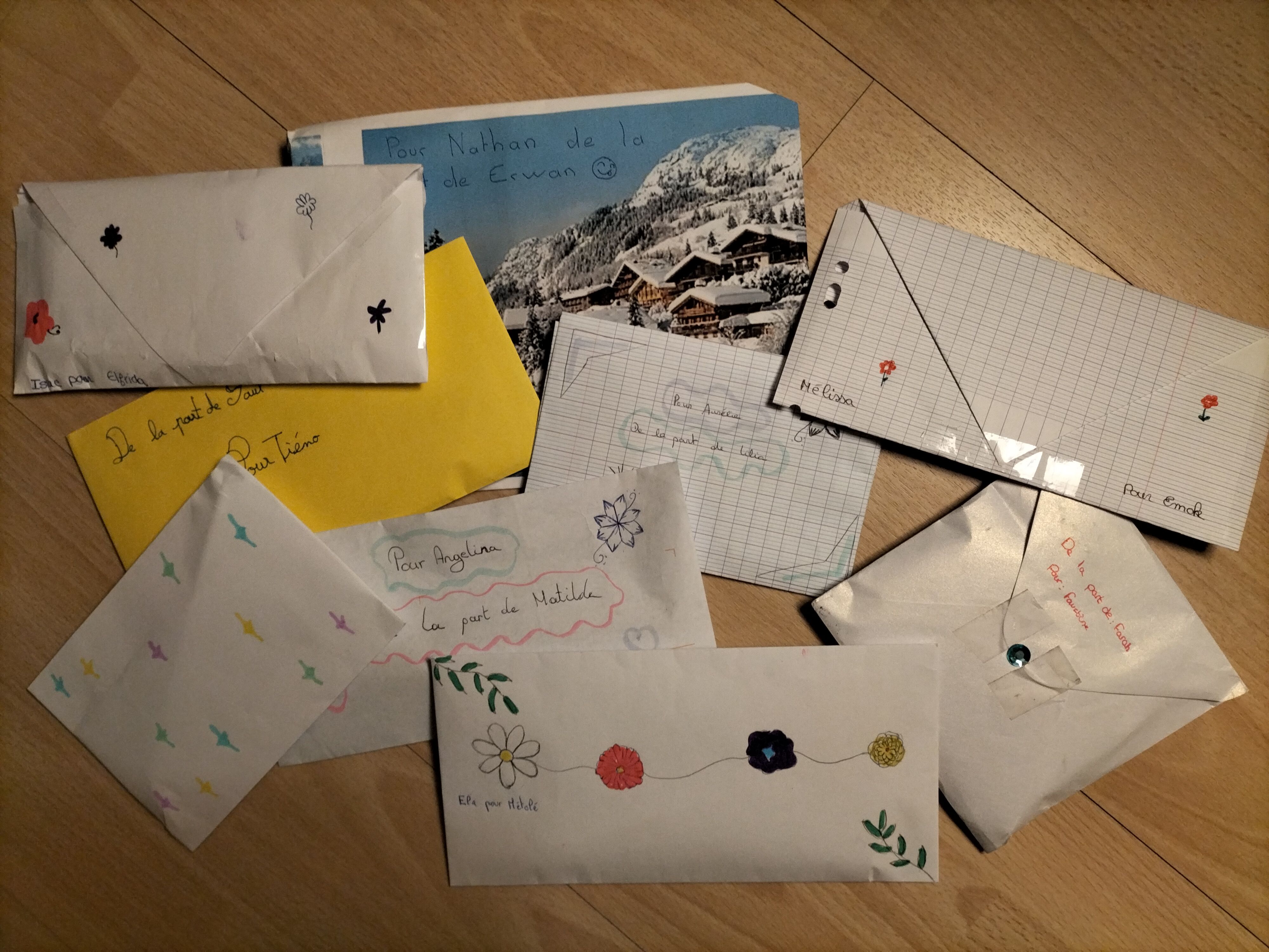 Lettres envoyés par les écoliers